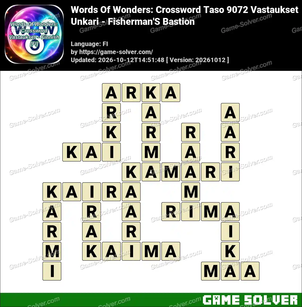 Words Of Wonders: Crossword Taso 9072 Vastaukset – Unkari – Fisherman’S Bastion